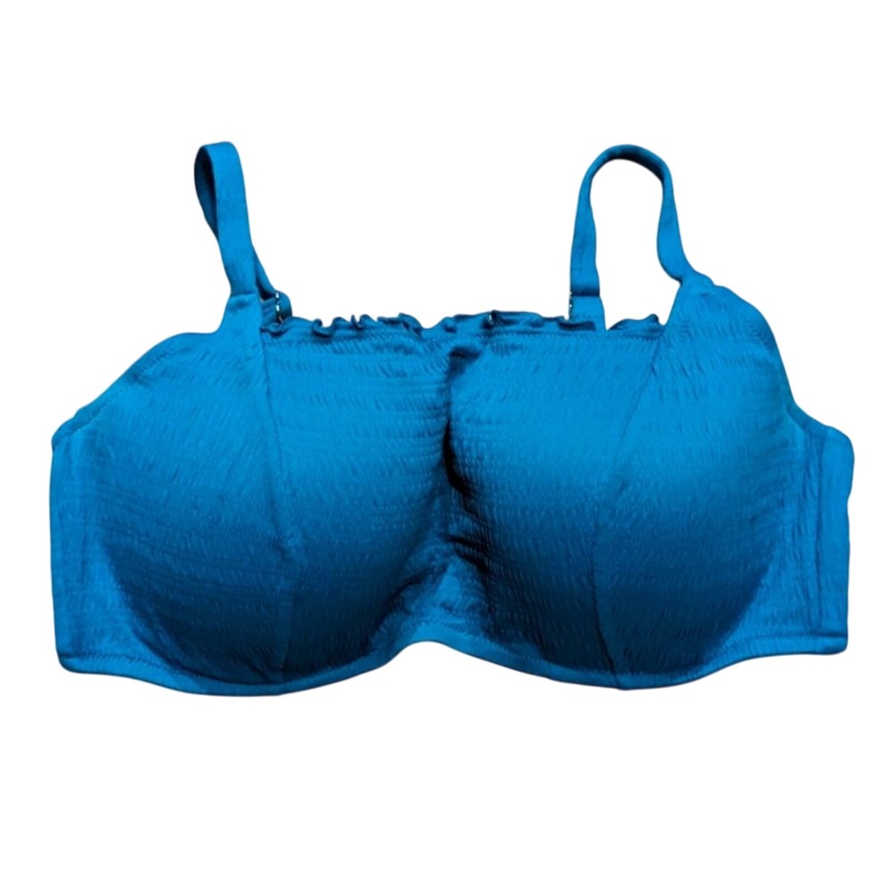 Women's 38D Aqua Teal Bikini Swim Underwire Bra Like Top 38 D